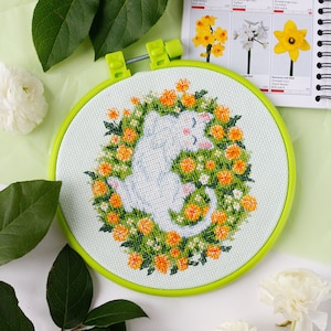 Cross stitch embroidery kit &quot;Sunny tenderly&quot;. Abris Art DIY cross stitch picture with frame 6.7&quot;