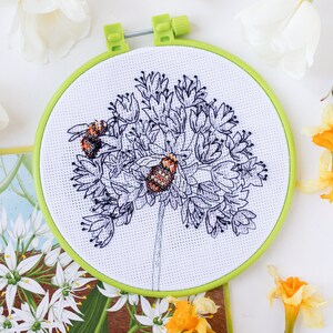 Cross stitch embroidery kit &quot;Bees&quot;. Abris Art DIY cross stitch picture with frame 6.7&quot;