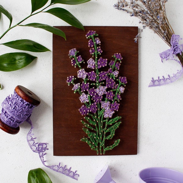 String Art DIY Kit "Lavender" DIY, Abris Art. Creative DIY Kit.