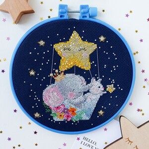 Cross stitch embroidery kit &quot;Night walk&quot;. Abris Art DIY cross stitch picture with frame 6.7&quot;