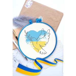 Cross stitch embroidery kit &quot;Native Ukraine!&quot;. Abris Art DIY cross stitch picture with frame 6.7&quot;