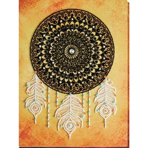 Bead embroidery kit on art canvas Lace of dreams. Abris Art DIY beadwork kit embroidery pattern gift for her diy craft kit