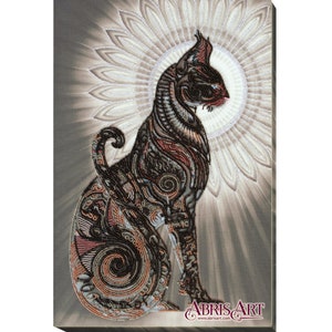 Bead embroidery kit on art canvas Bast in the night. Abris Art DIY beadwork kit embroidery pattern gift for her diy craft kit