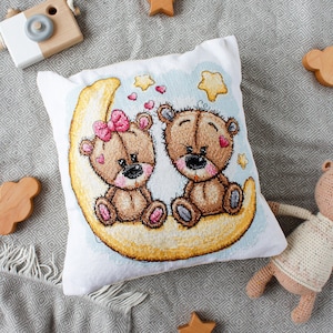 Cross stitch pillow kit &quot;Good dreams&quot; DIY, Abris Art. Cross stitch embroidery kit. Embroidery pillow kit(size 11.8&quot;x11.8&quot;)