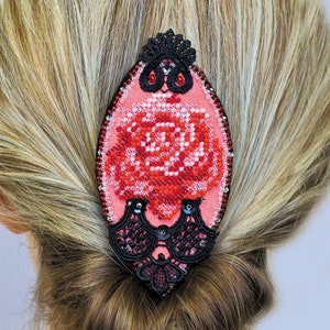 DIY Jewelry making kit, Seed beaded brooch "Passion", Abris Art. Bead Embroidery, Needlework beading decoration.