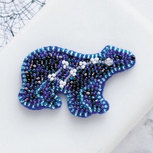 DIY Jewelry making kit, Seed beaded brooch "Ursa Minor", Abris Art. Bead Embroidery, Needlework beading decoration.