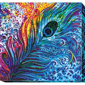 Bead embroidery kit on art canvas Gift Magician. Abris Art DIY beadwork kit embroidery pattern gift for her diy craft kit
