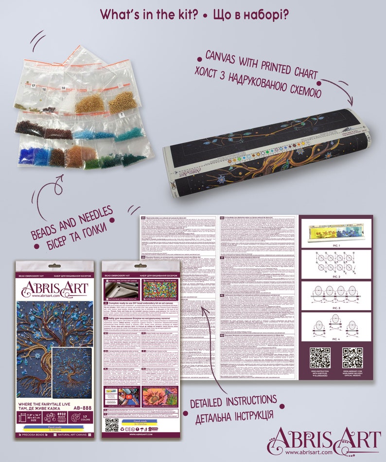 Kit de broderie de perles sur toile d'art Là où vivent les contes de fées. Kit de broderie perlée Abris Art DIY motif de broderie, cadeau pour elle, kit de bricolage image 7