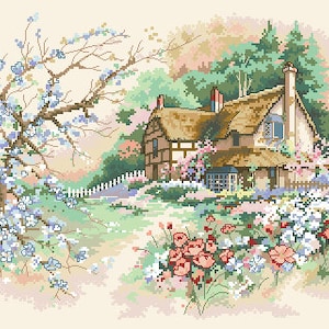 Cross Stitch PDF Pattern Sweet Home Scheme House Digital file embroidery stitching patterns instant download