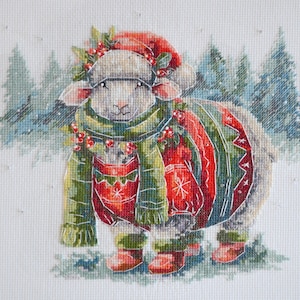 Cross stitch embroidery kit In the arms of winter. Abris Art DIY cross stitch picture.