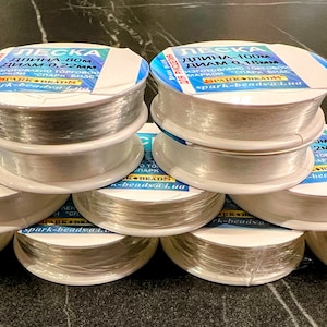 Threads for needlework, monofilament for needlework, needlework fishing line, transparent, various diameters and length