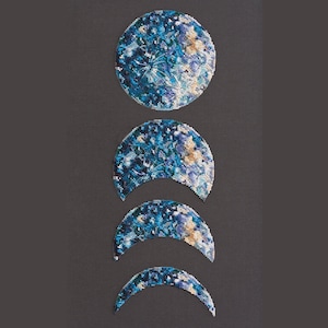 Bead embroidery kit on art canvas Moon phases. Abris Art DIY beadwork kit embroidery pattern gift for her diy craft kit
