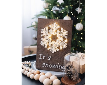 String Art DIY Kit "Snowflake" DIY. Creative DIY Kit.