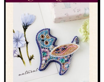 Kit Broderie De Perles – Chat Du Cheshire – Faire Soi-même Broche Ou Pendentif – Ukraine