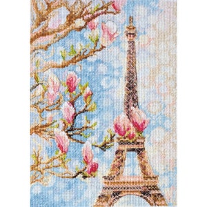 Cross stitch embroidery &quot;Colors of Paris&quot;. DIY cross stitch picture.