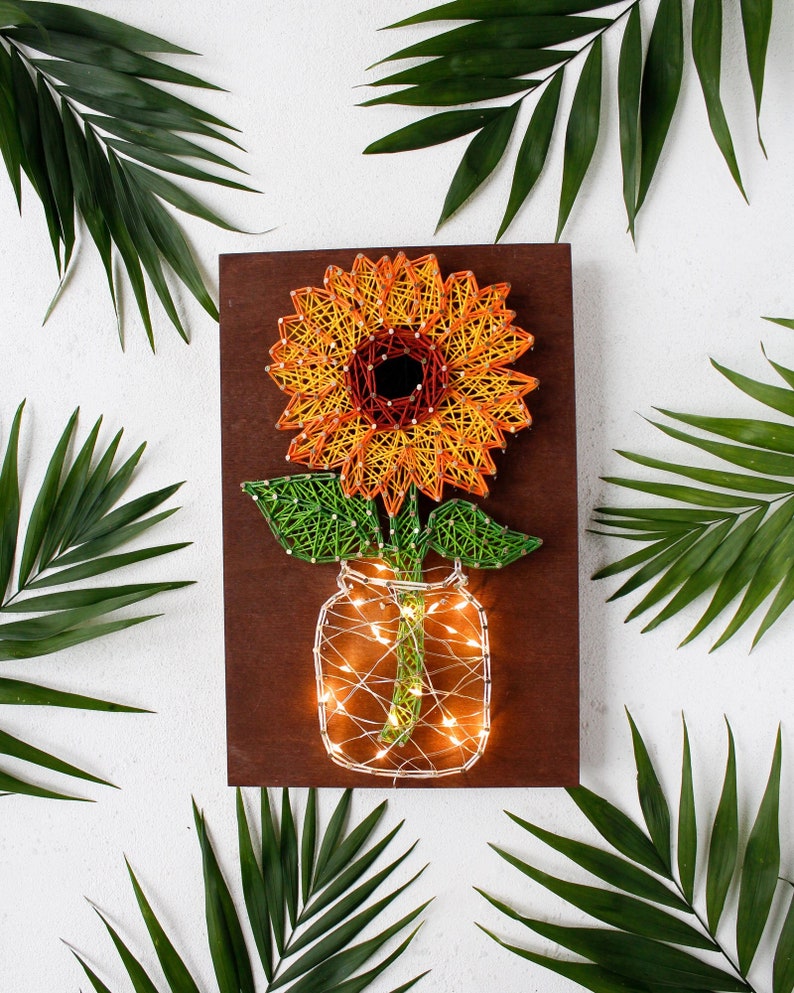 String Art DIY Kit Sunflower DIY, Abris Art. Creative DIY Kit. image 1