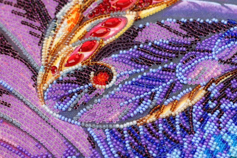 Bead Embroidery Kit on Art Canvas Two Elements. Abris Art DIY Etsy