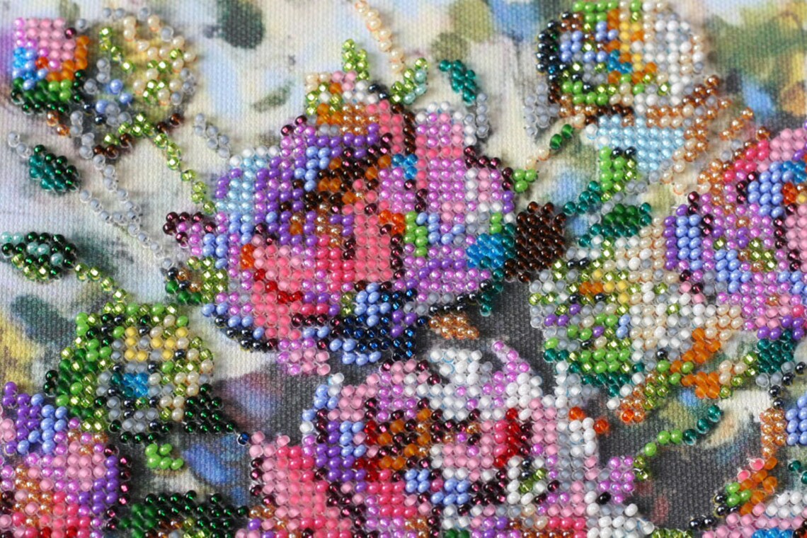 Bead Embroidery Kit on Art Canvas Brightenin. Abris Art DIY Etsy UK