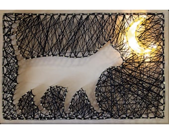 String Art DIY Kit "Night walk" DIY. Creative DIY Kit.