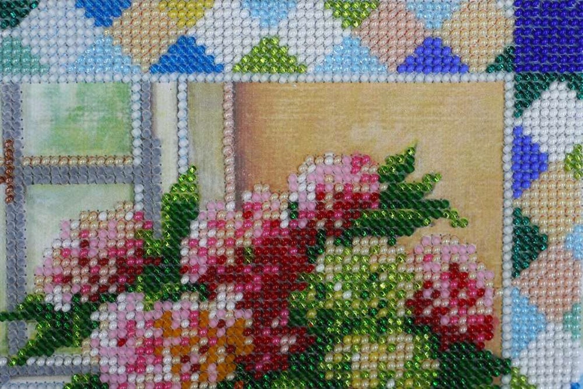 Kit De Broderie De Perles Pour Débutants - Comprend Cadre, Tissu, Aiguilles, Fils Et Outils - Taille Cadre 15x15 Cm - Loisir Créatif - 5