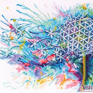 Cross stitch embroidery &quot;Secret wish&quot;. Abris Art DIY cross stitch picture.