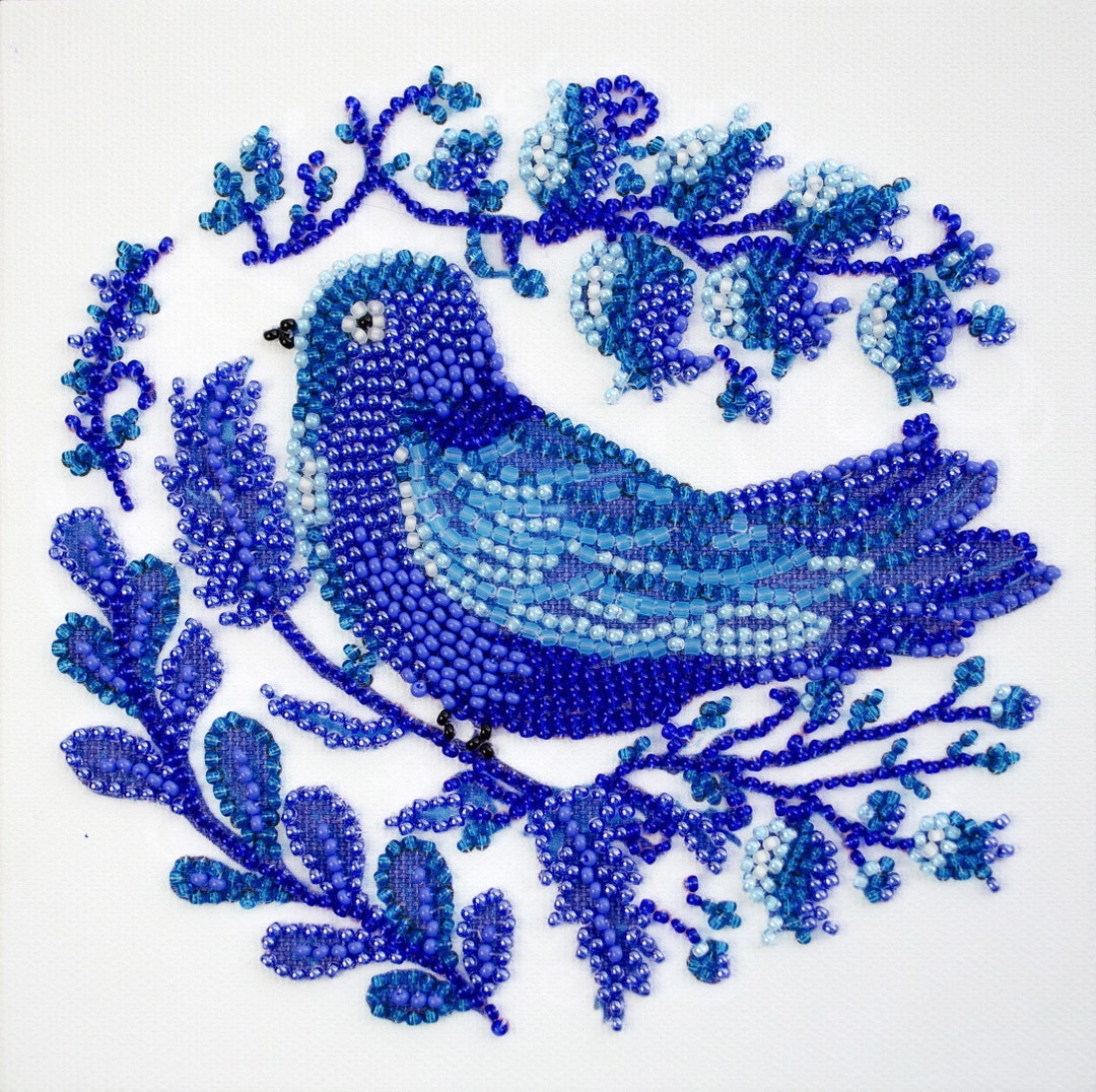 Bead Embroidery Kit on Art Canvas Early Bird. DIY Beadwork Kit ...