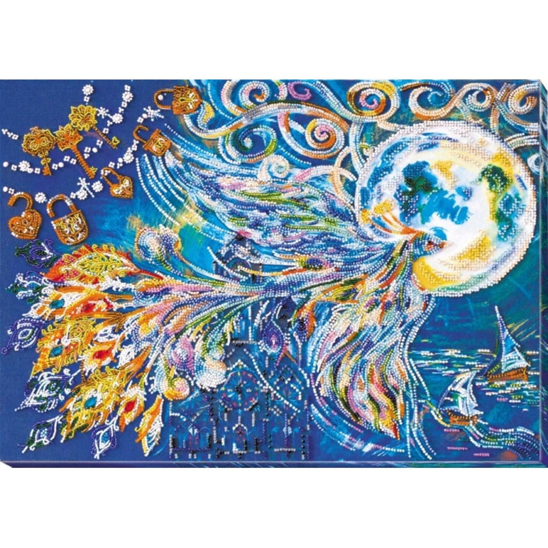 ビーズ刺繍　風景画 初級 フル ダイヤモンドアート キット ビーズ刺繍 虹色の木 幻想的