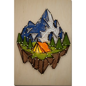 String Art DIY Kit &quot;Аt the foot of the mountain&quot; DIY, Abris Art. Creative DIY Kit.