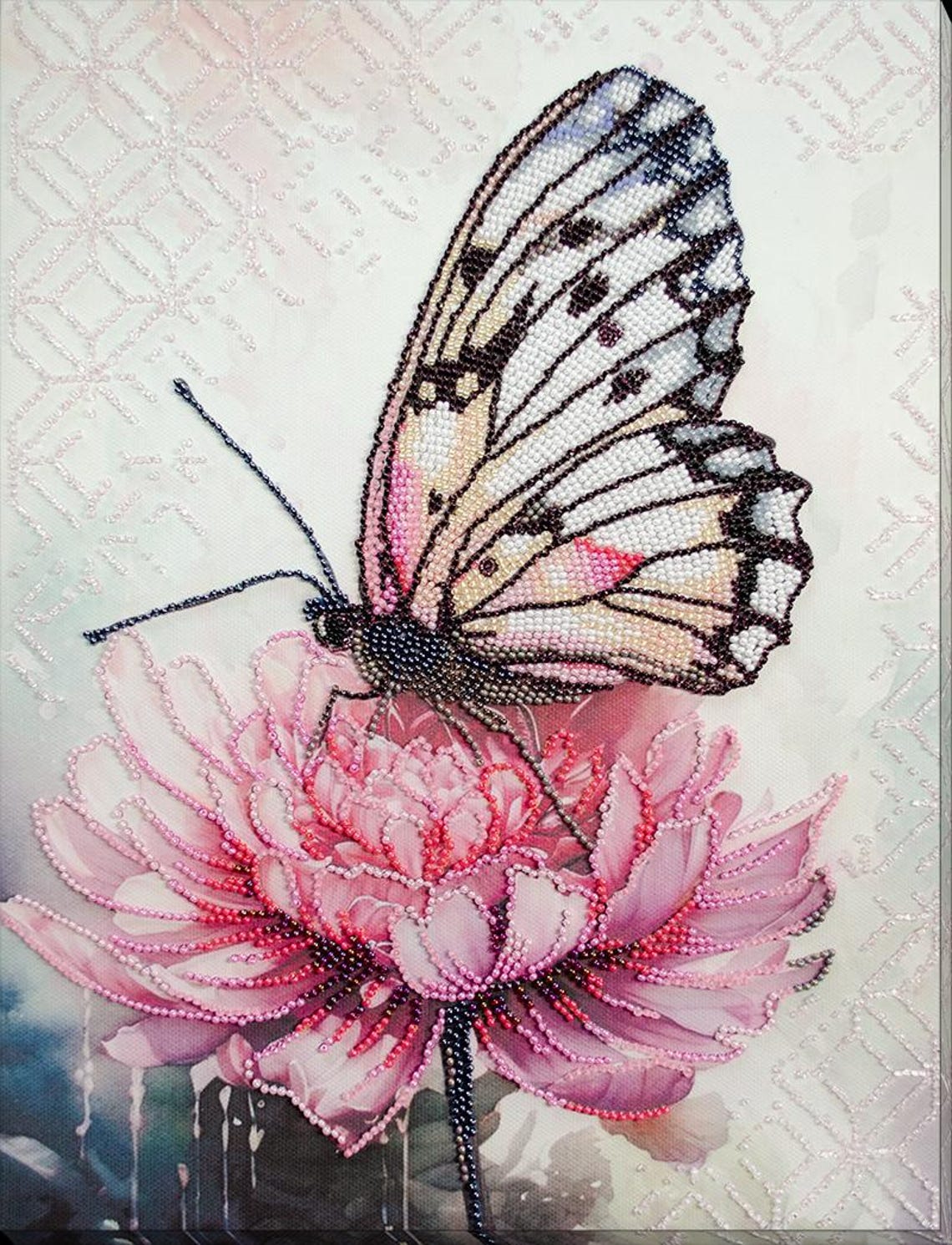 Bead Embroidery Kit on Art Canvas - Petal Dream. DIY Beadwork Kit ...