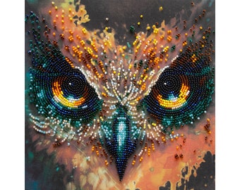 Bead embroidery kit on art canvas - Fearless. DIY beadwork kit embroidery pattern, needlework beading