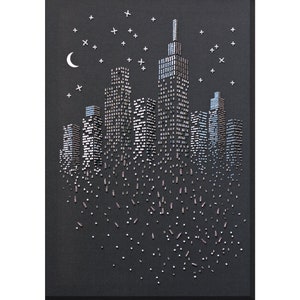 Bead embroidery kit The glitter of the night lights. Abris Art DIY beadwork kit embroidery pattern gift for her diy craft kit