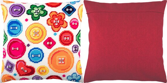 Night Flowers Kit De Broderie Pour Oreiller 40,6 X 40