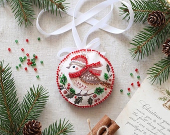Bead embroidery kit on art canvas Christmas Song. DIY beadwork kit embroidery pattern christmas new year diy craft kit