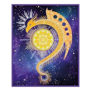 Bead embroidery kit on satin fabric canvas Prosperity symbol. VDV DIY beadwork kit embroidery pattern gift for her diy craft kit