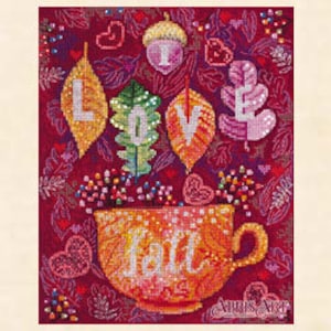 Cross stitch embroidery &quot;Colorful autumn&quot;. Abris Art DIY cross stitch picture.