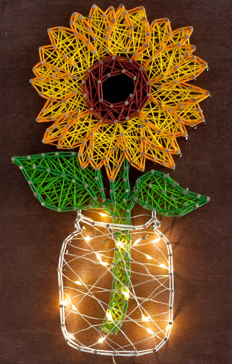 String Art DIY Kit Sunflower DIY, Abris Art. Creative DIY Kit. image 2