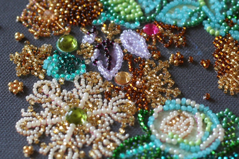 Bead Embroidery Kit on Art Canvas New Year Wreath USA Warehouse. Abris