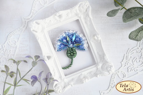 Broche en perles de rocaille avec broderie faite main sous forme de hibou 378239811 - BUY