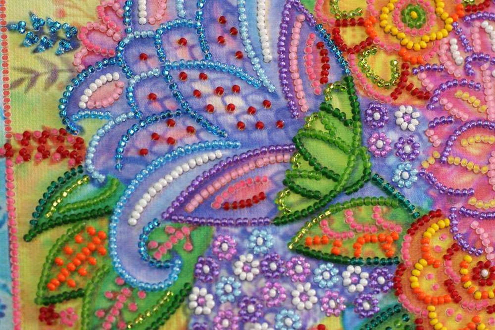 Bead Embroidery Kit on Art Canvas Summer Palette. Abris Art Etsy UK