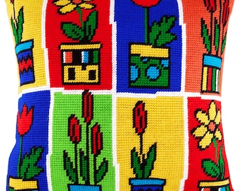 Kit d'oreillers pour broderie « Lys », kit housse de coussin, kit de