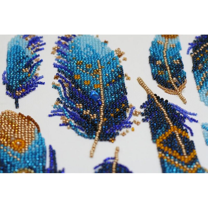 Bead Embroidery Kit on Art Canvas Indigo. Abris Art DIY Etsy