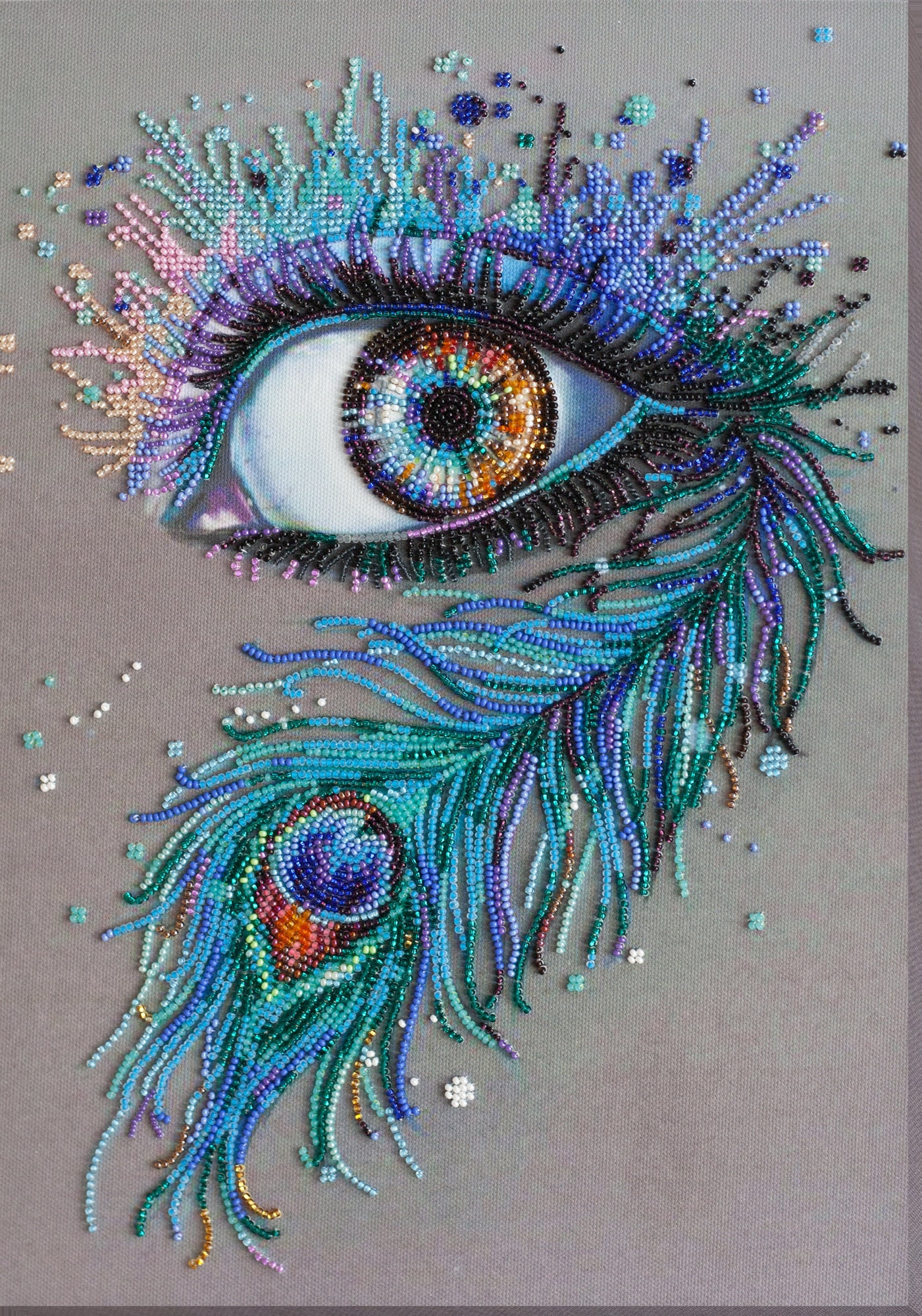Bead Embroidery Kit on Art Canvas Royal Gaze. Abris Art DIY Beadwork Kit Embroidery Pattern Gift for Her Diy Craft Kit Etsy