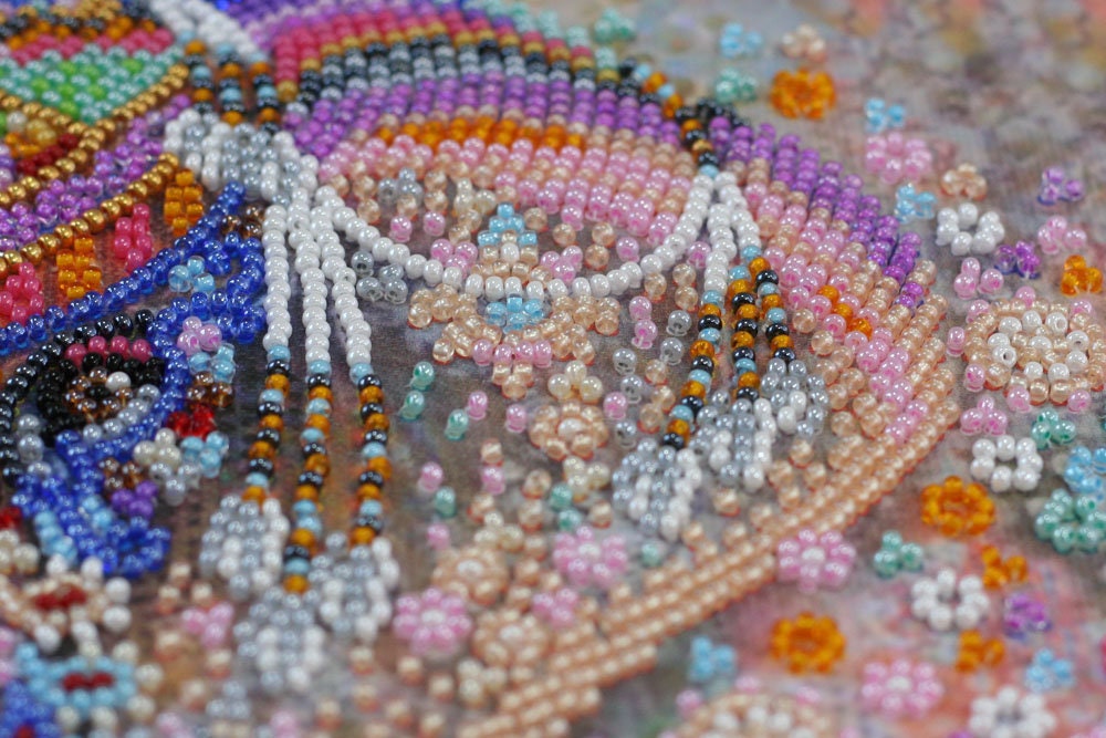 アートキャンバスのビーズ刺繍キット「インドの奇跡」。DIYビーズ