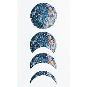 Bead embroidery kit on art canvas Moon phases. Abris Art DIY beadwork kit embroidery pattern gift for her diy craft kit
