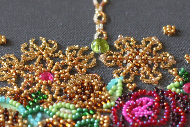 Bead Embroidery Kit on Art Canvas New Year Wreath USA Warehouse. Abris