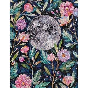 Cross stitch embroidery &quot;Moon secrets&quot;. Abris Art DIY cross stitch picture.