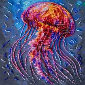 Bead embroidery kit on art canvas - Dangerous grace. Abris Art DIY beadwork kit embroidery pattern gift for her diy craft kit