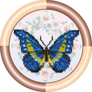 Bead embroidery kit on art canvas Butterfly. Abris Art DIY beadwork kit embroidery pattern gift for her diy craft kit