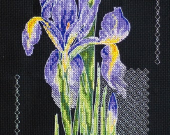 クロスステッチ刺繍「菖蒲」。DIYクロスステッチ作品。 - Etsy 日本