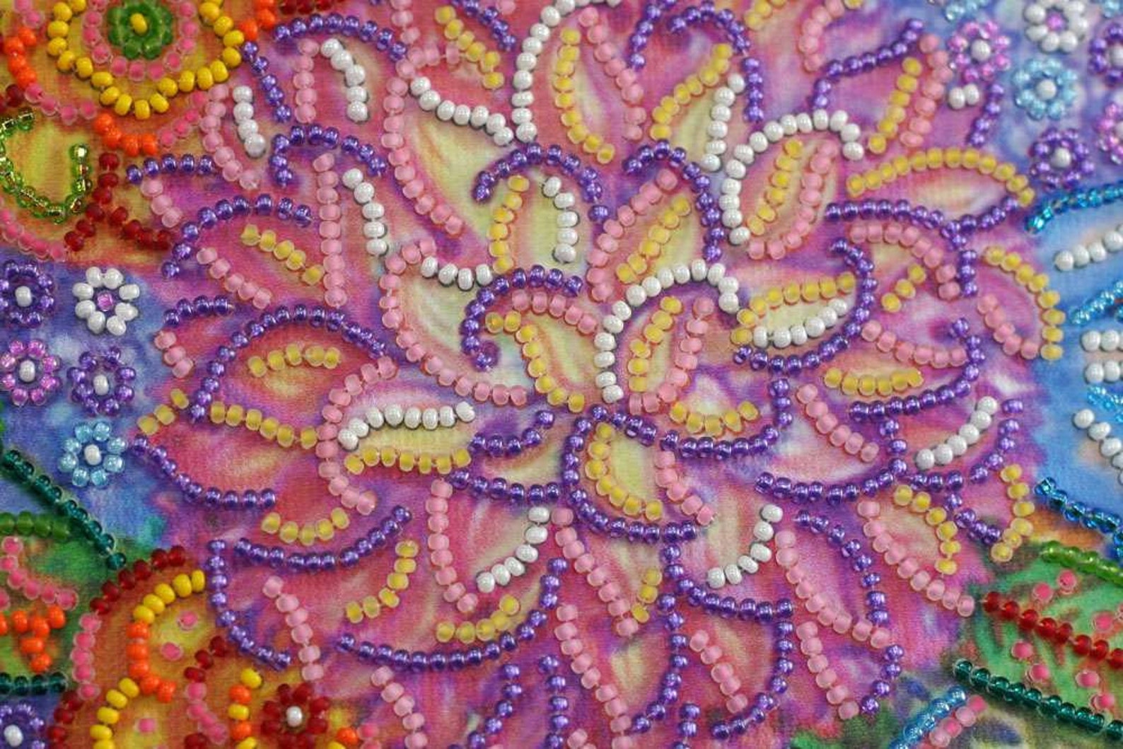 Bead Embroidery Kit on Art Canvas Summer Palette. Abris Art Etsy UK